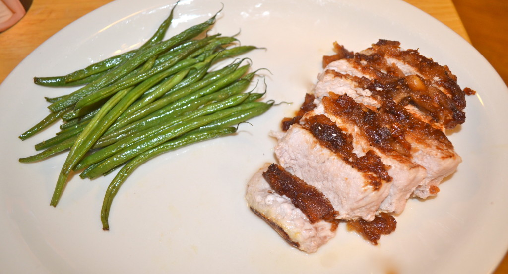 Honey Apple Pork Tenderloin with fresh green beans!