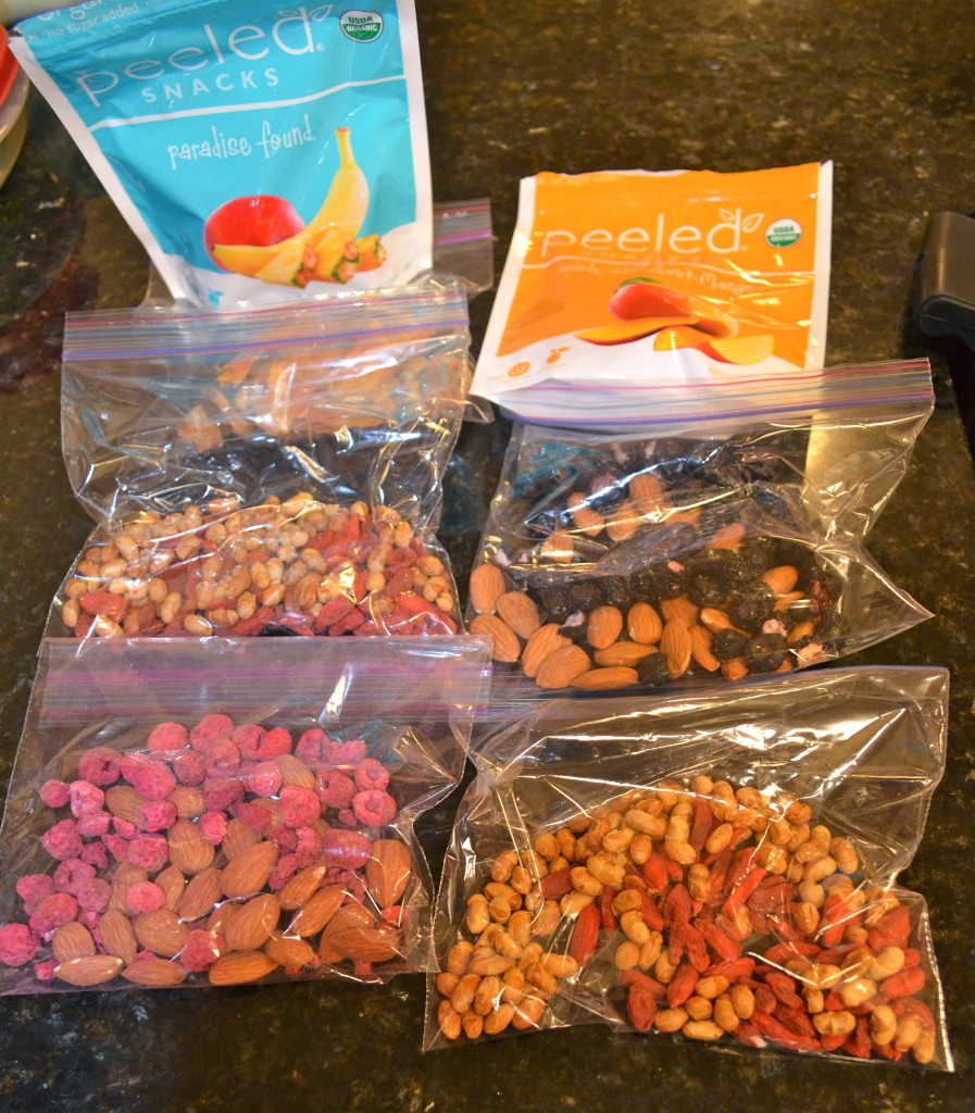 Emergency snacks up close! Freeze Dried Fruits, Dried Fruits, Soy nuts, Raw almonds!