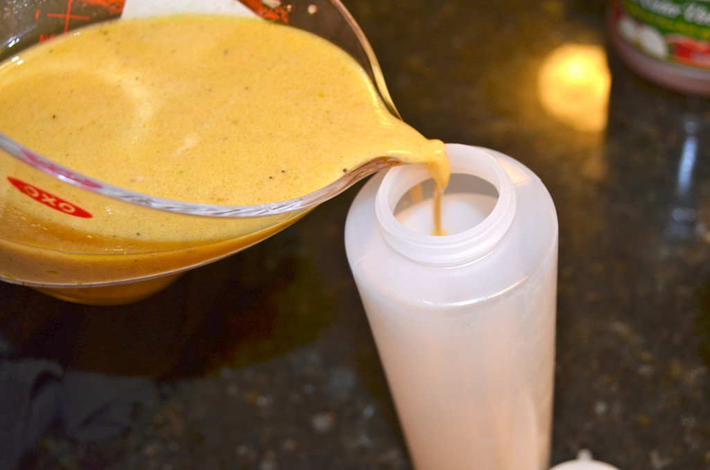 Pouring dressing