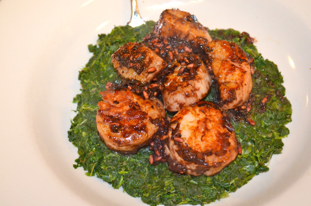 Pomegranate Glazed Scallops