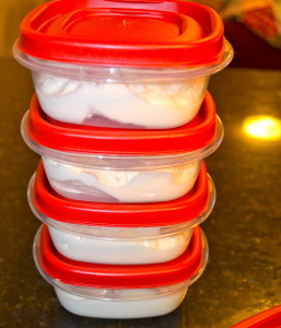 Greek Yogurts pre portioned (these snap containers are great!)