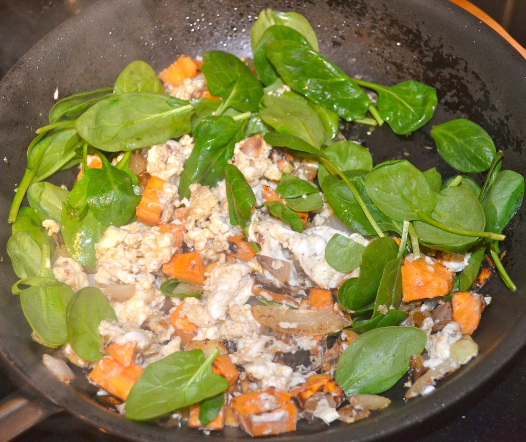 Love fresh spinach, makes a big difference over frozen