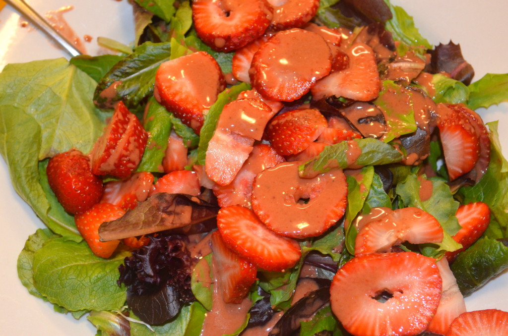 This dressing turned out a bit lighter than it normally does, I think I just did too many strawberries this time?