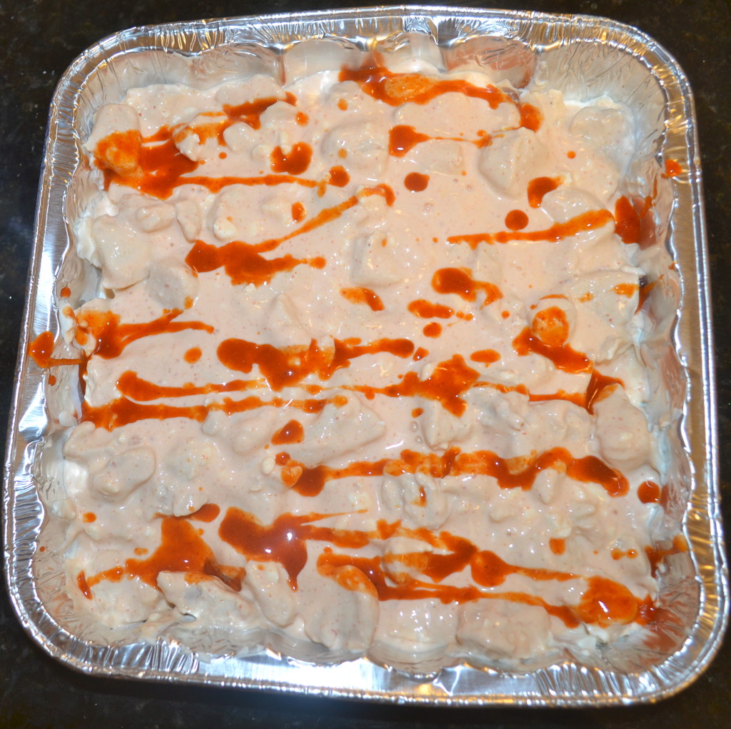 Hot sauce drizzle! Pre bake..