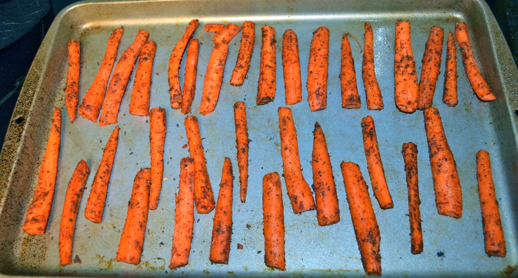 Evenly space the carrots. Make sure none overlap 