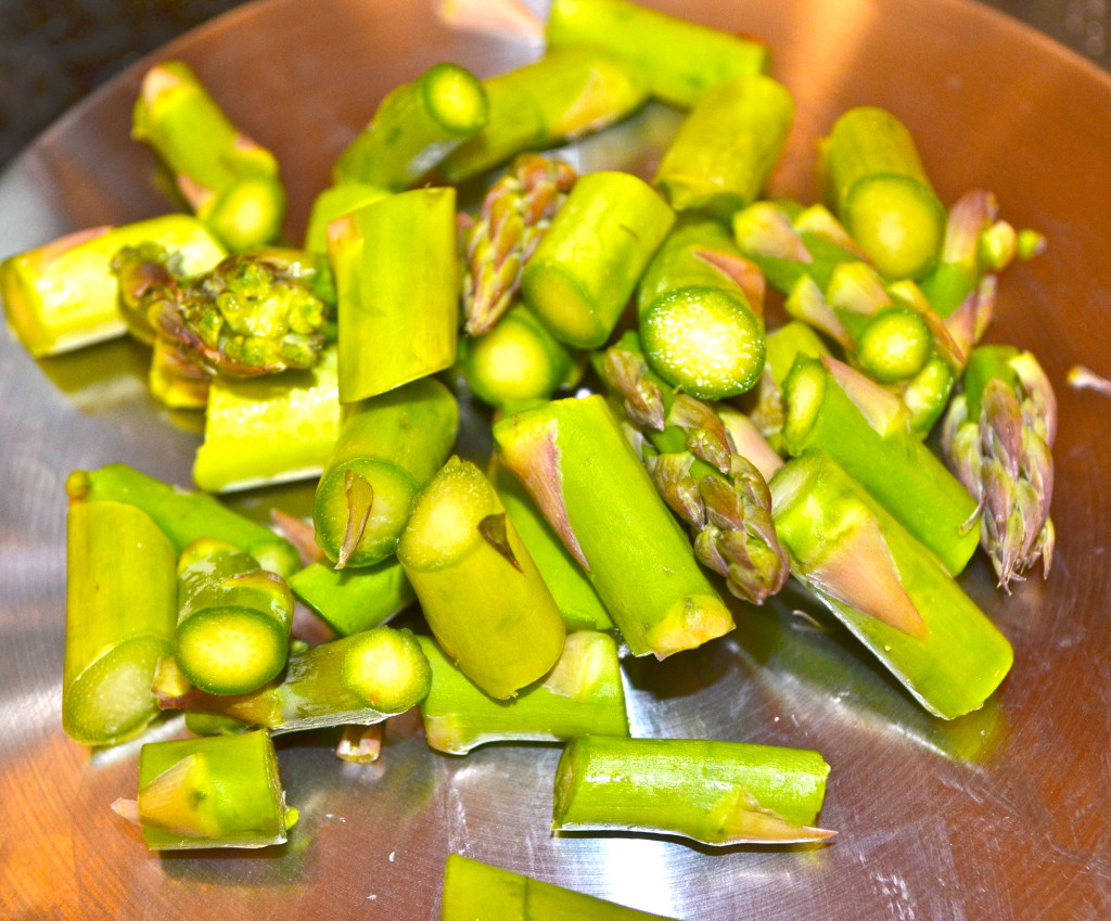 Chopped asparagus. On my new food scale!