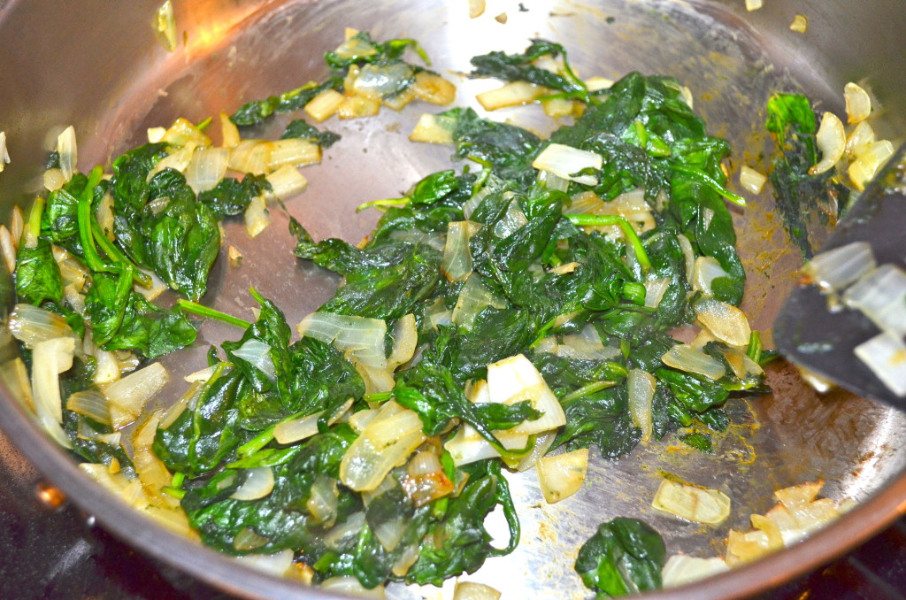 Spinach and onions