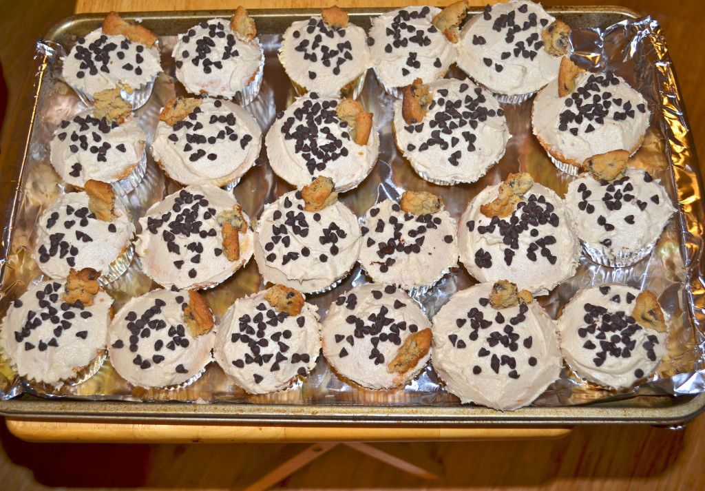 Chocolate Chip Cookie Dough Cupcakes, made with love!