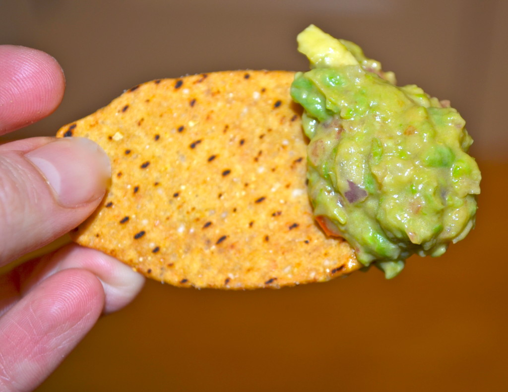 I love the balance of the sweet potato chip and the guac. 