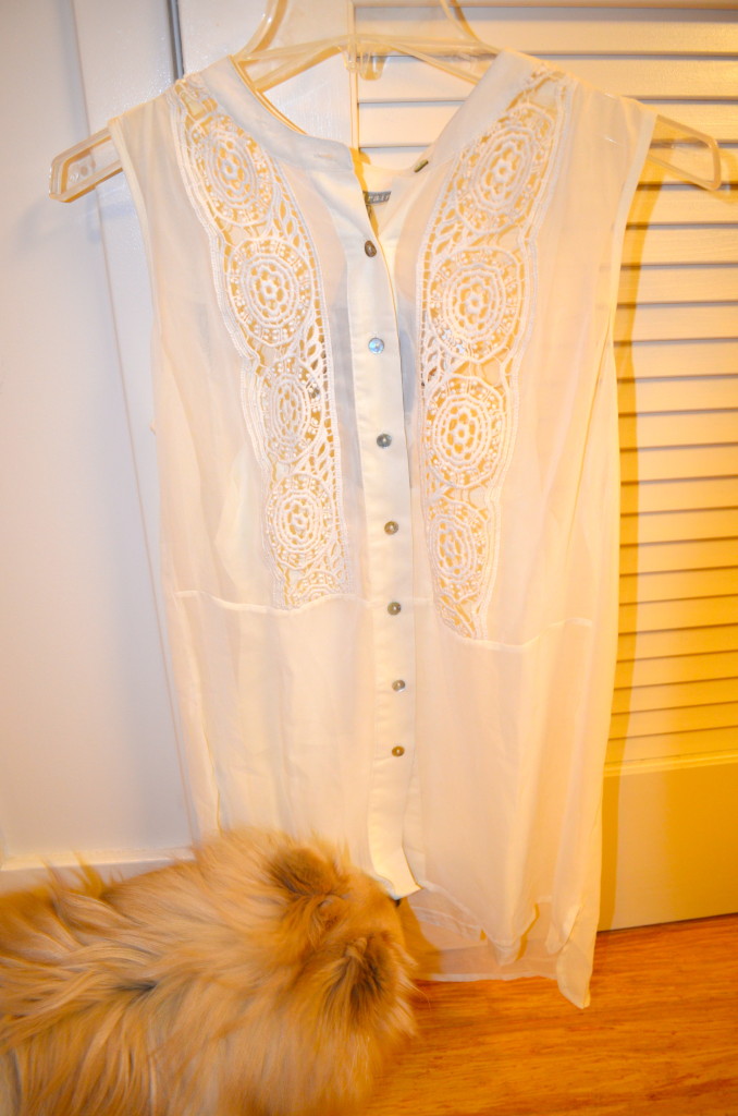 Floaty romantic shirt. Phoebe seemed to like. I thought it was pretty, but wasn't sure alone on first glance. 