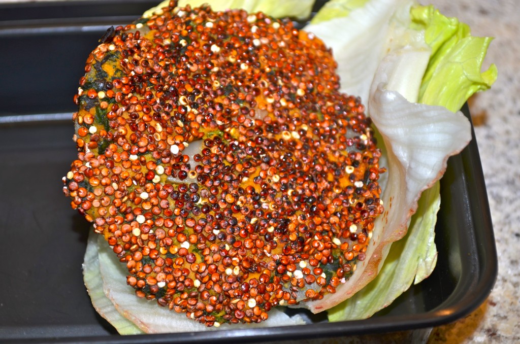 Sweet Potato Burgers with a quinoa crust!