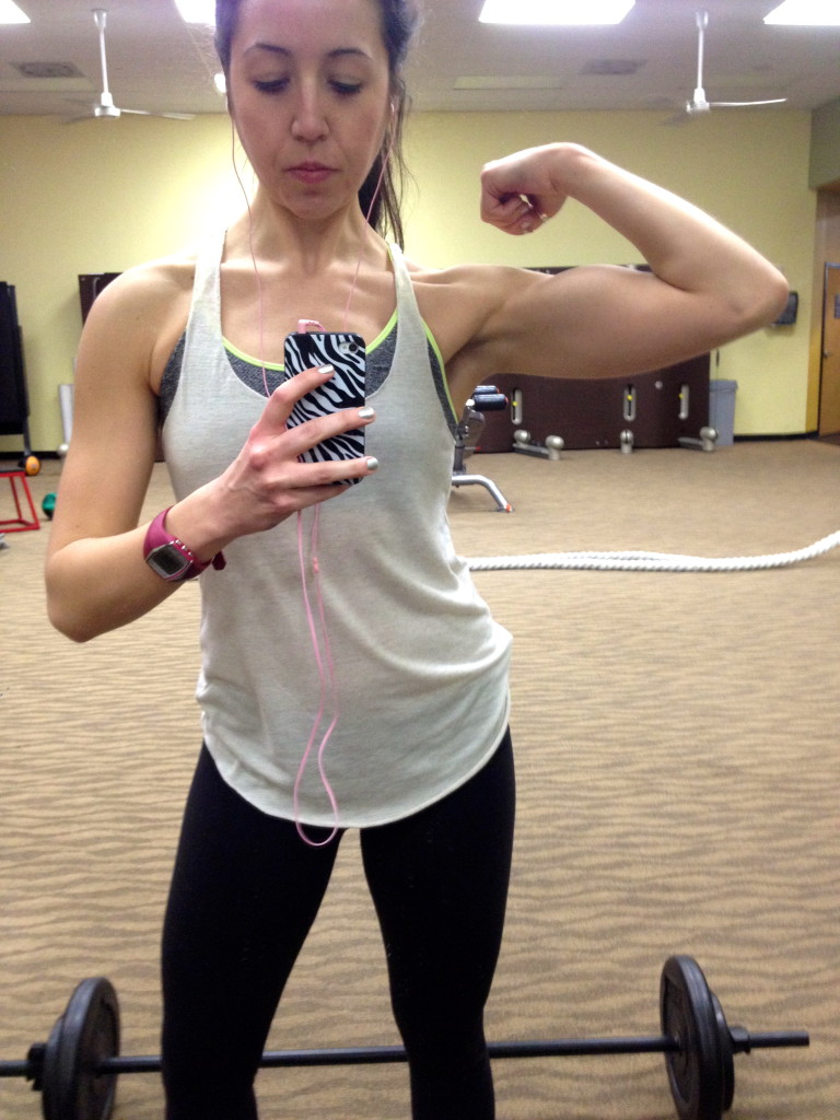 My arms actually look small when they are down, but when I flex it's like where did that come from?