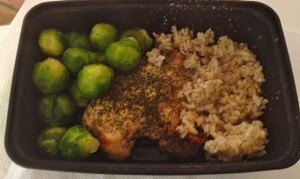 rice, chicken, sprouts, nothing special