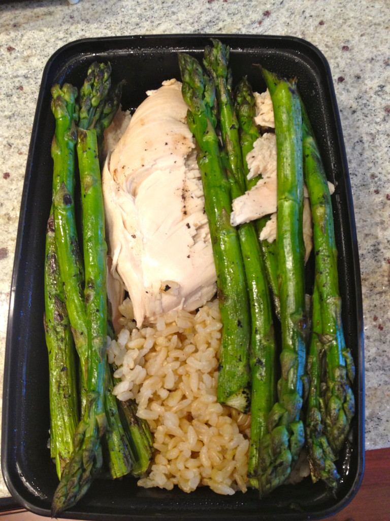 Turkey breast, asparagus, rice. That turkey is good