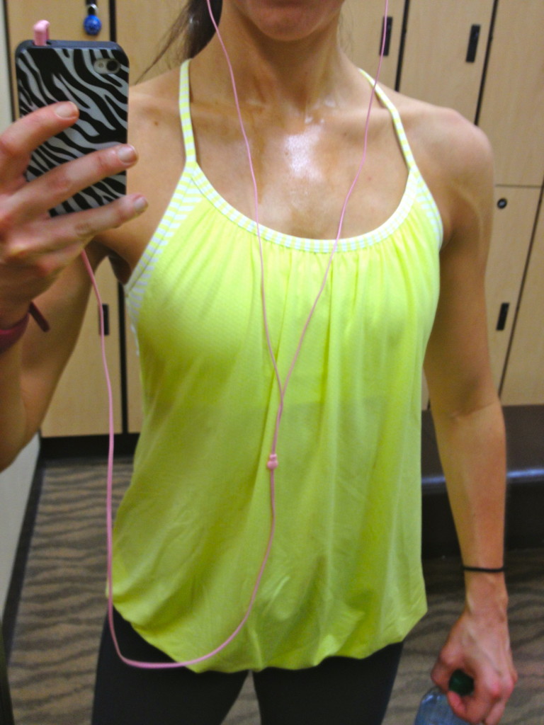 After the step mill (stairmaster)... self tanner coming off whoops!