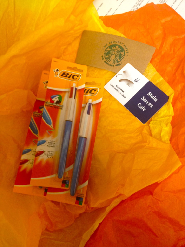 She knows me well. My two needs. Colored pens and coffee! 