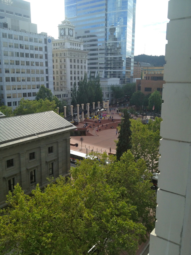 A little view of pioneer square from the hotel 