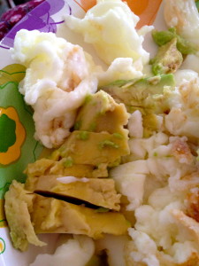 Egg whites with avocado. Yum!