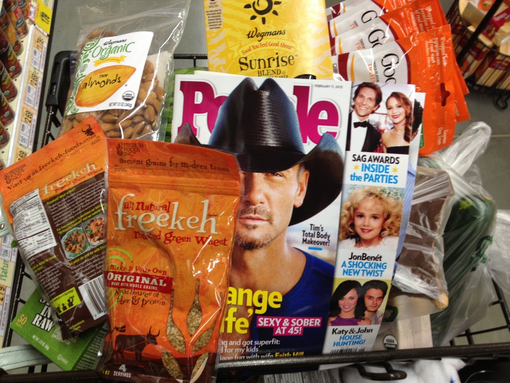 The essentials... people magazine and dog treats!