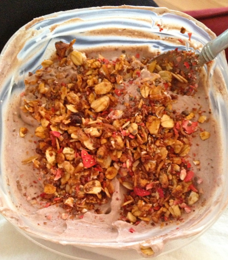 Greek yogurt with cacao powder and my homemade clean granola!
